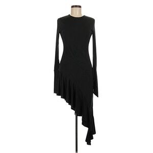 Desigual x María Escoté Asymmetrical Ruffle Cocktail Dress Black Medium Goth